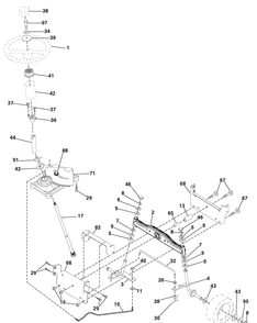 Steering Group (38l12g50x8asteer) Diagram and Parts List for 7800734-96012009600 2011 Briggs and Stratton Lawn Tractor
